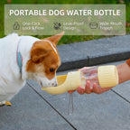 2-in-1 Portable Dog Water Bottle & Food Dispenser - Leak-Proof Travel Drinker with Lanyard for Outdoor Walking & Hiking