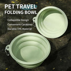Collapsible Silicone Pet Dog Bowl with Carabiner Clip - Portable Travel Water & Food Feeder for Small & Medium Dogs